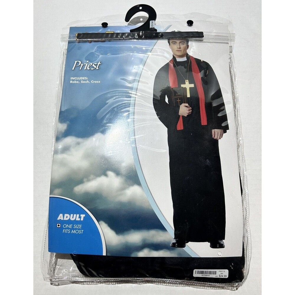 Priest Halloween Costume Adult Size One Size Fits Complete